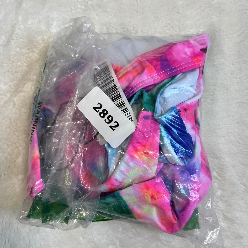 Adisputent Women's Tie Dye High Waisted Bikini Set Multicolor Size XXL NWT
